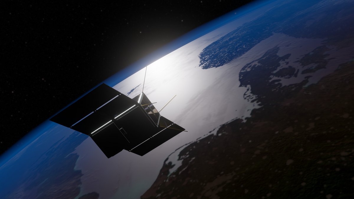 DISCO-2 satellite in orbit over N. Europe.